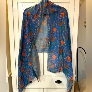 2 Scarves: vibrant skulls AND neon yellow